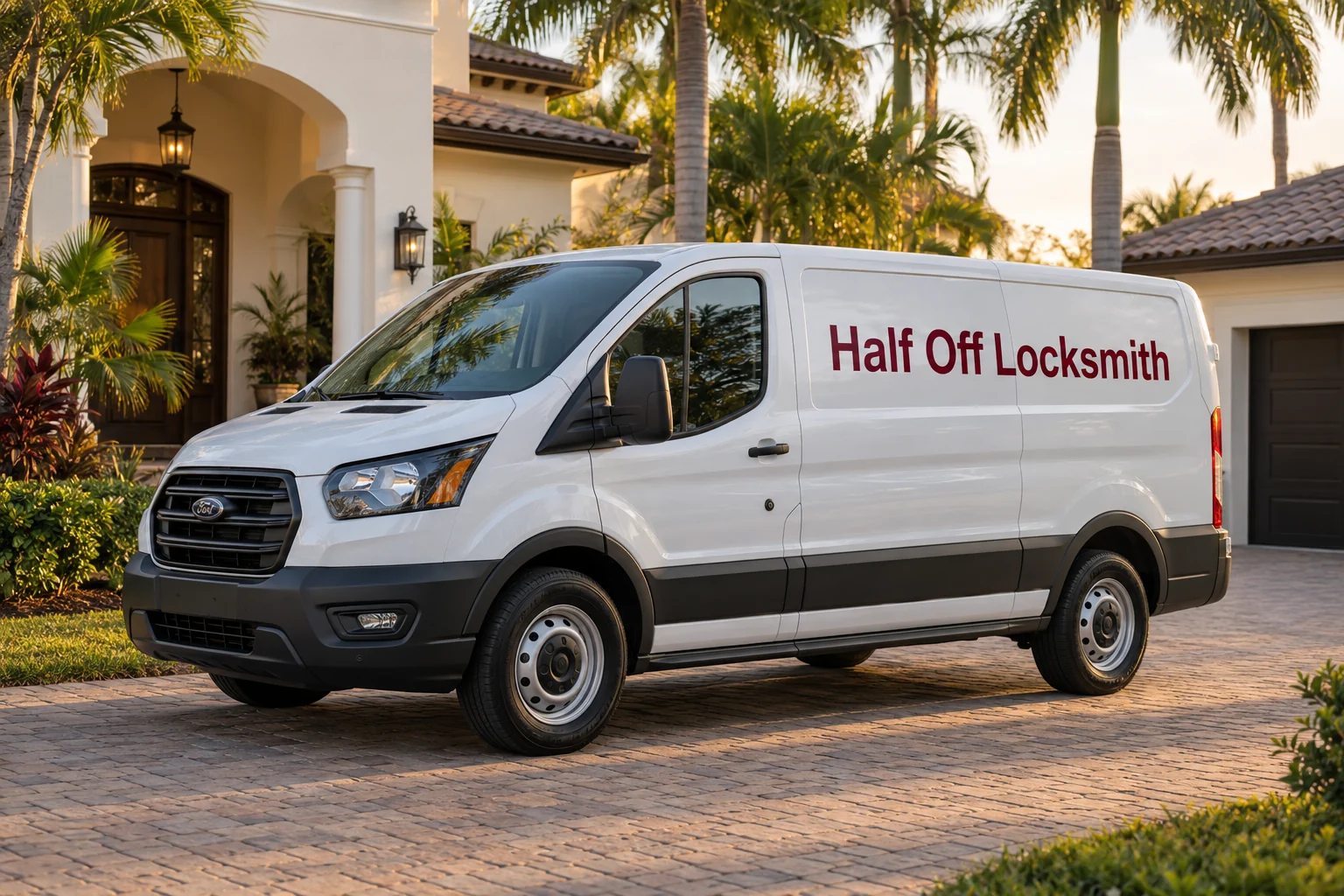 Half Off Locksmith technician and service van